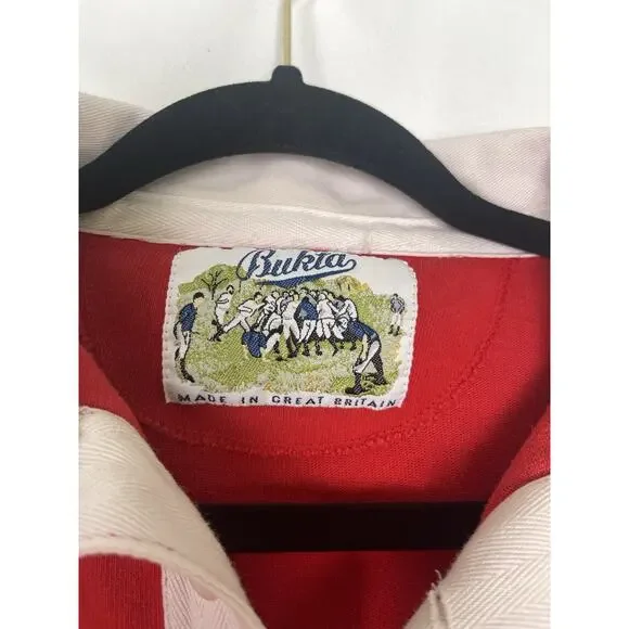 Vintage 80s Men's Long Sleeve Rugby Polo Shirt Size 44 British & Irish Lions